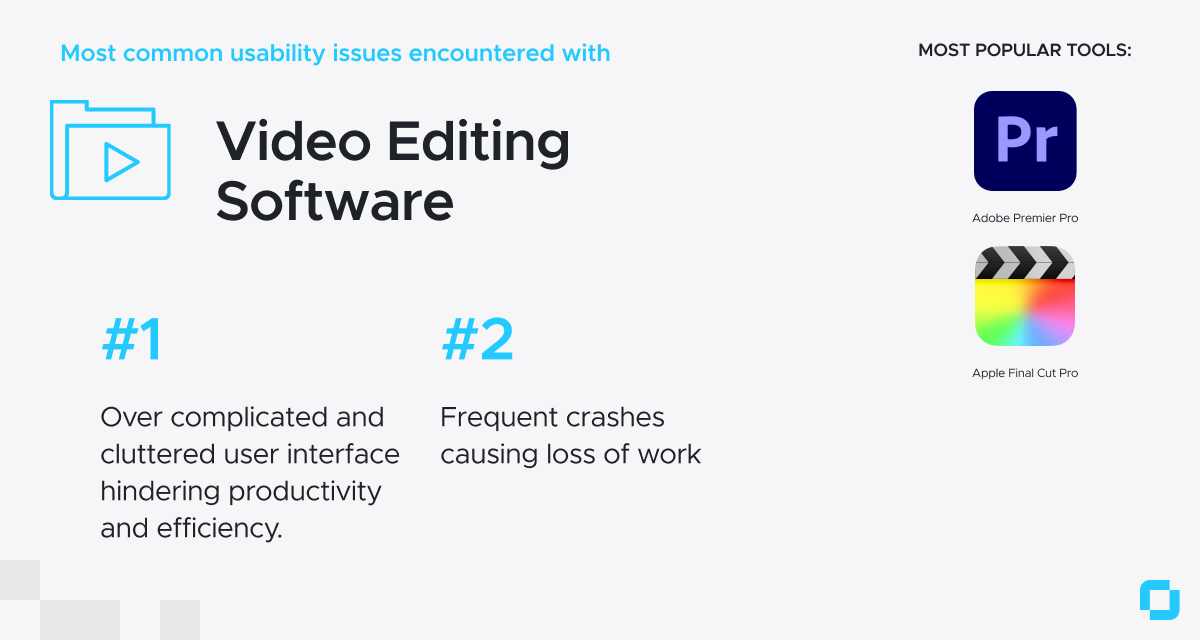 Video editing software usabiity issues